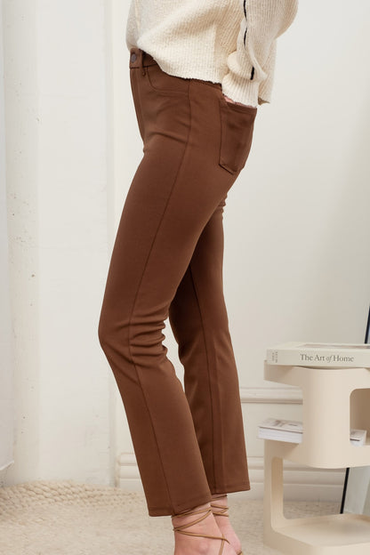 high waist straight leg stretch pant