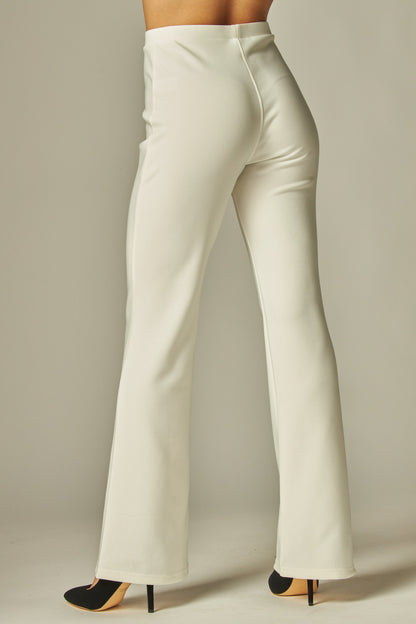 high waisted scuba pintuck pant