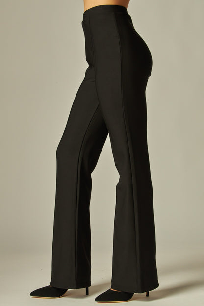 high waisted scuba pintuck pant