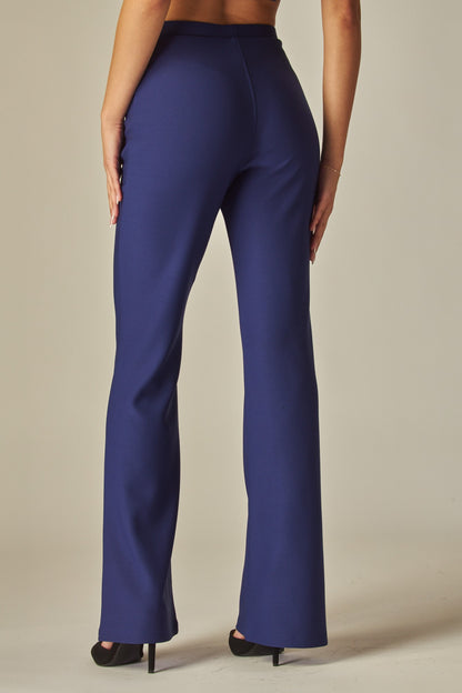 high waisted scuba pintuck pant