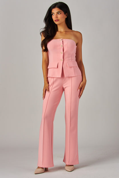 high waisted scuba pintuck pant