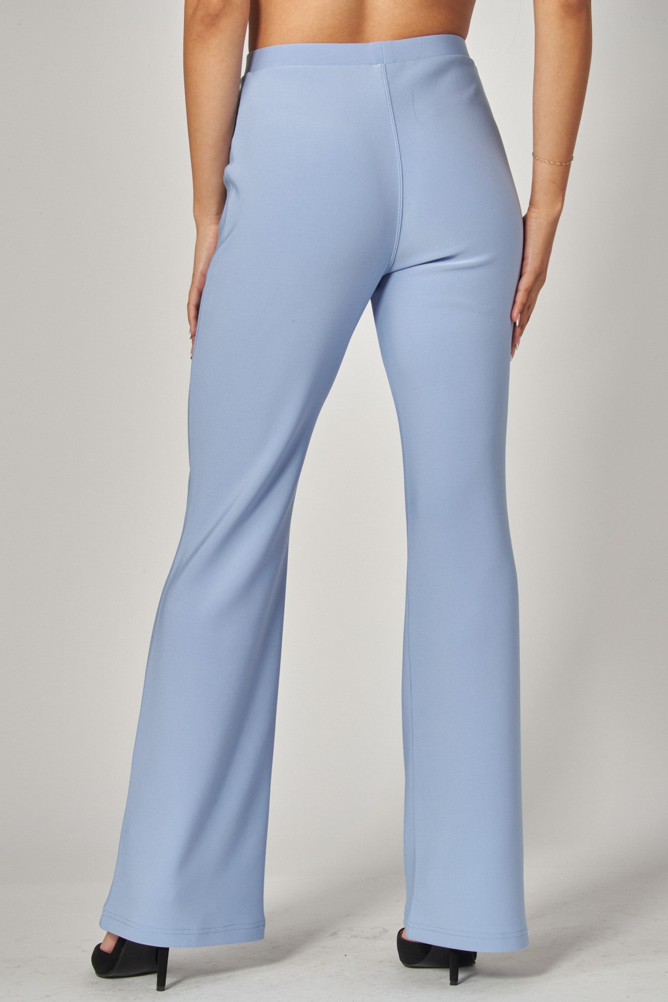 high waisted scuba pintuck pant