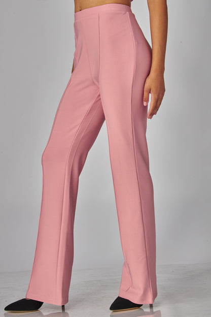 high waisted scuba pintuck pant