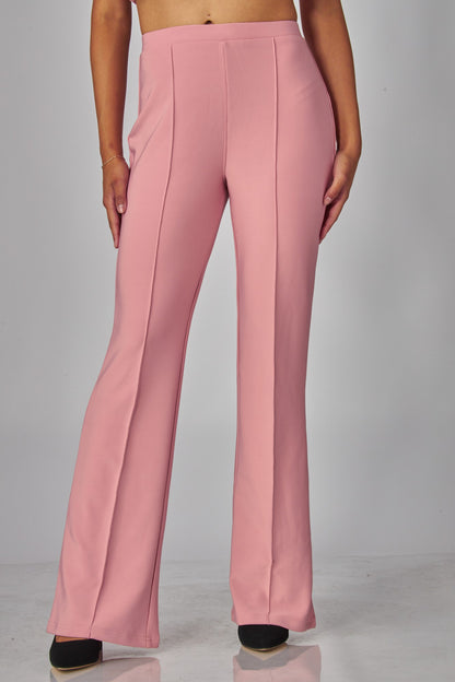 high waisted scuba pintuck pant