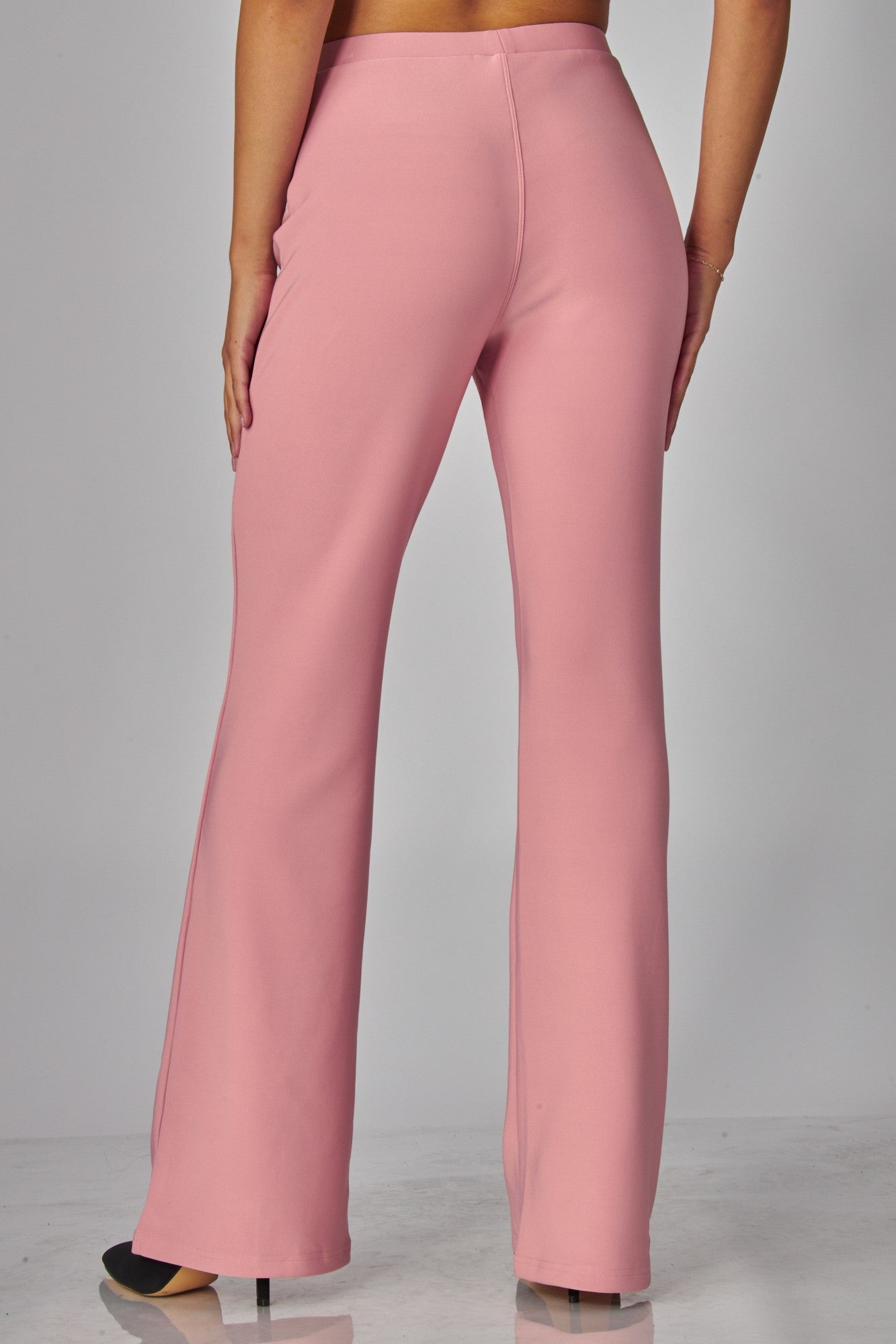high waisted scuba pintuck pant