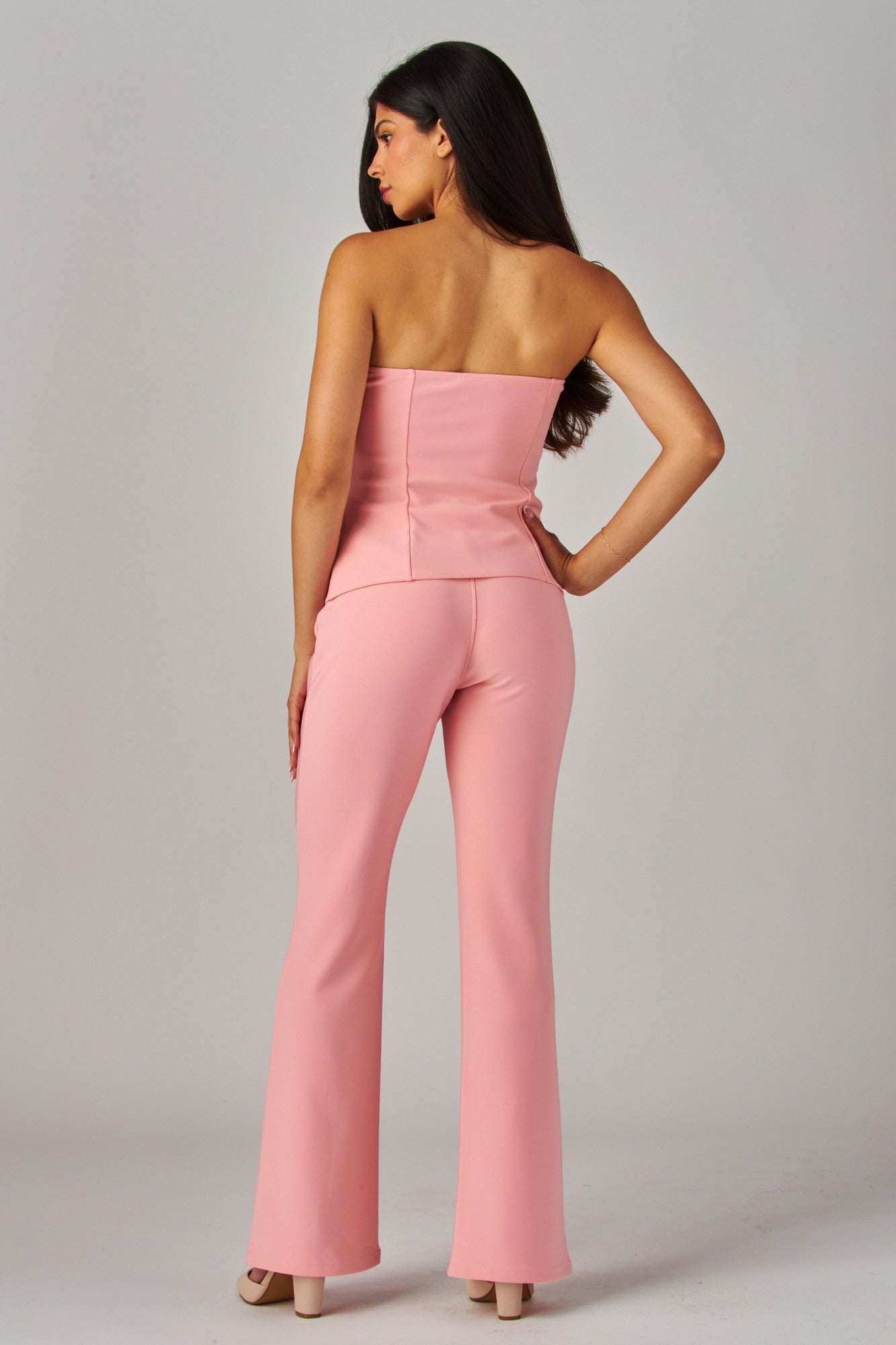 high waisted scuba pintuck pant
