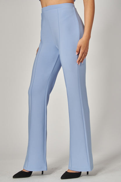 high waisted scuba pintuck pant