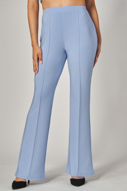 high waisted scuba pintuck pant