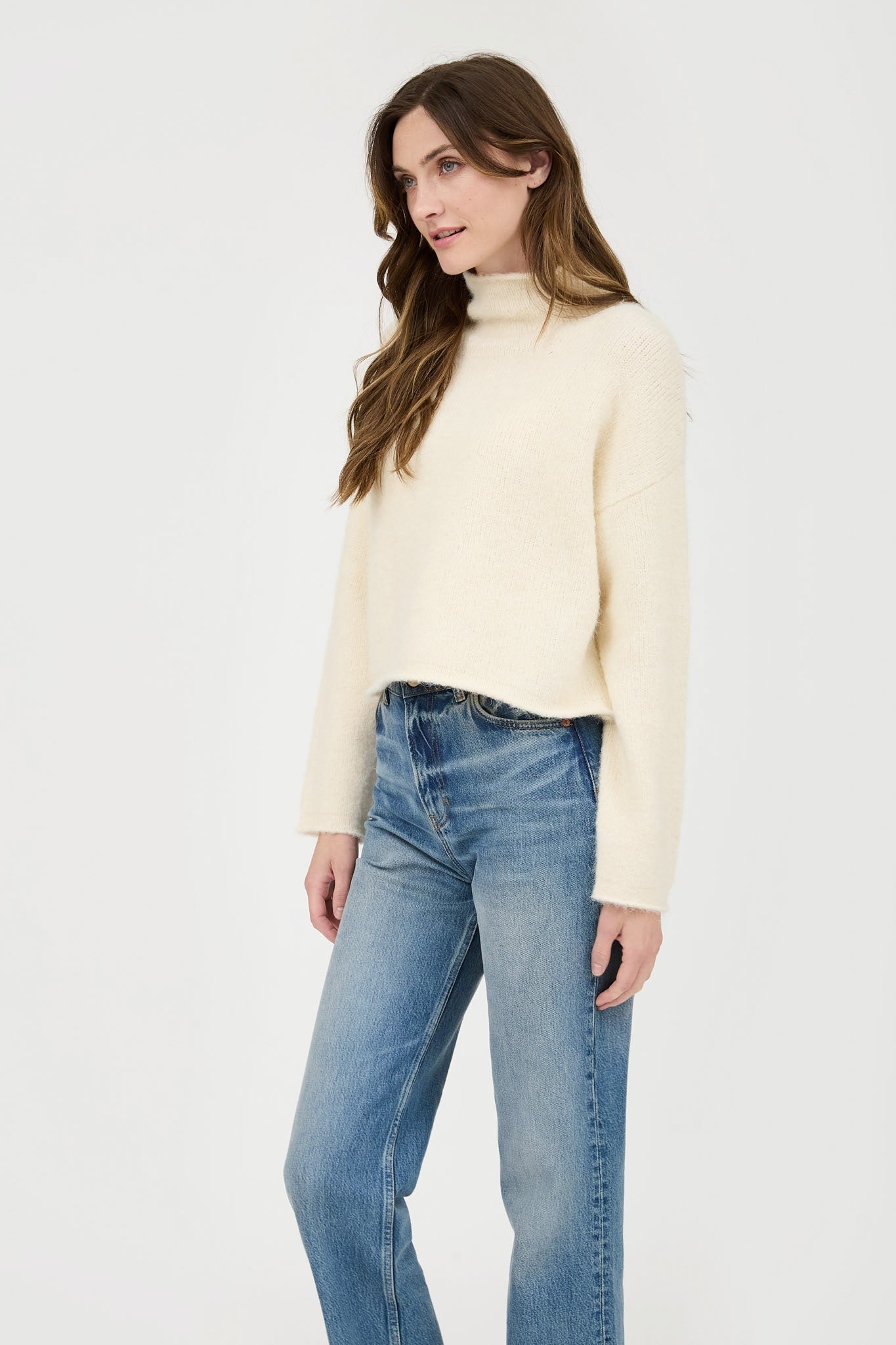 boxy turtleneck sweater