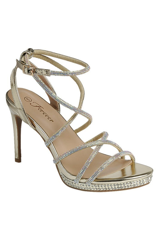 rhinestone straps stiletto heel shoes
