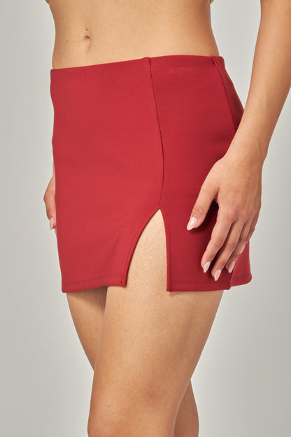 Scuba Side-slit Mini Skirt Skort