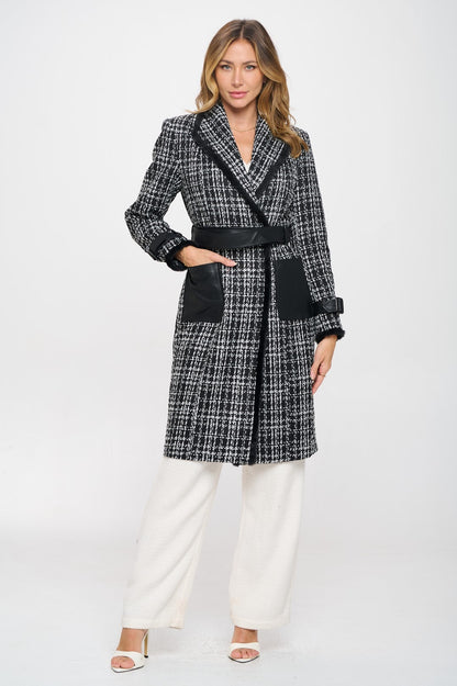 Long Tweed Vegan Wool Coat