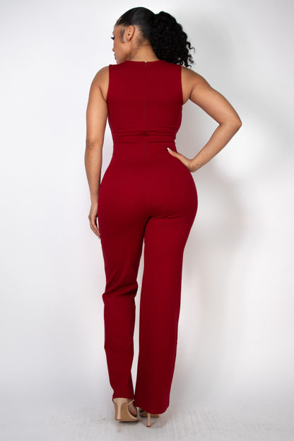 square neck sleeveless jumpsuit