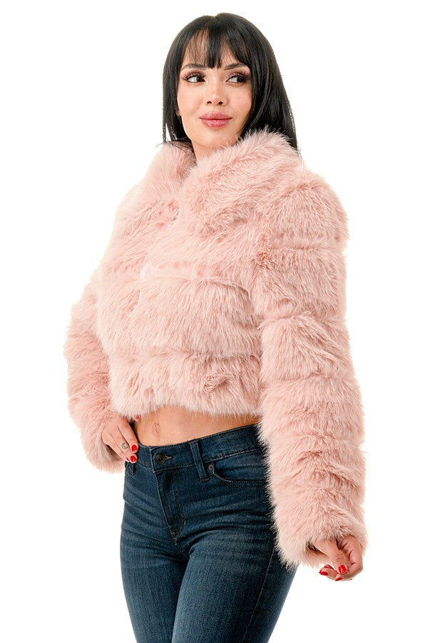 All Over Fuzzy Fur Zip Up Jacket