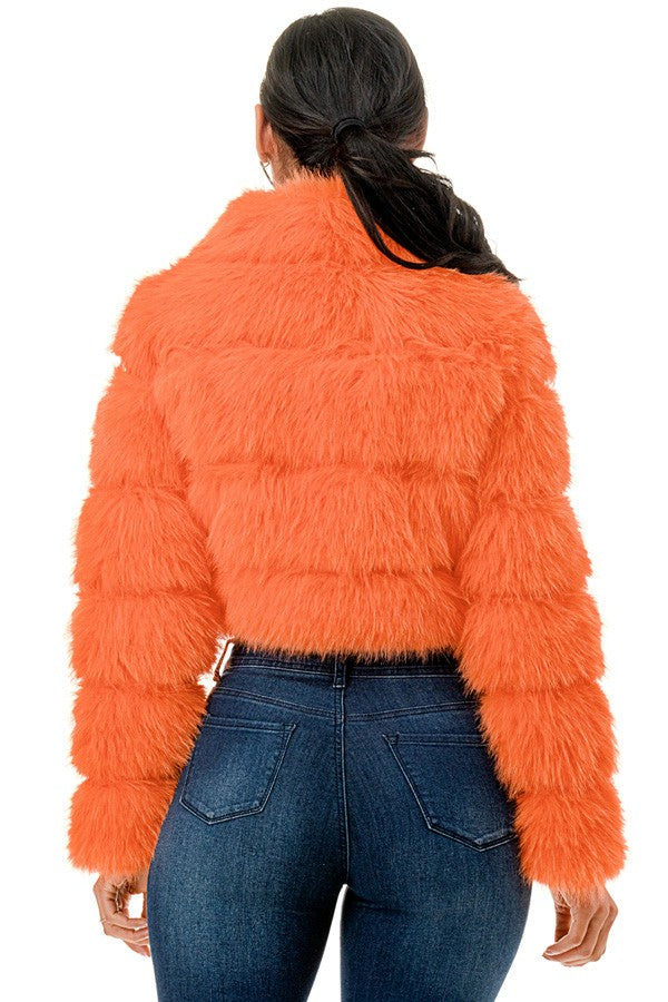 All Over Fuzzy Fur Zip Up Jacket