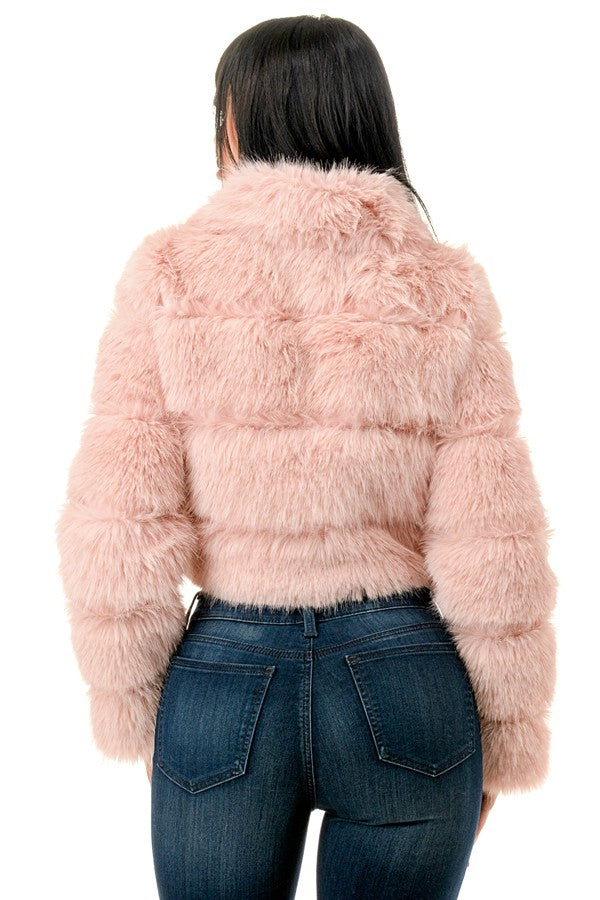 All Over Fuzzy Fur Zip Up Jacket