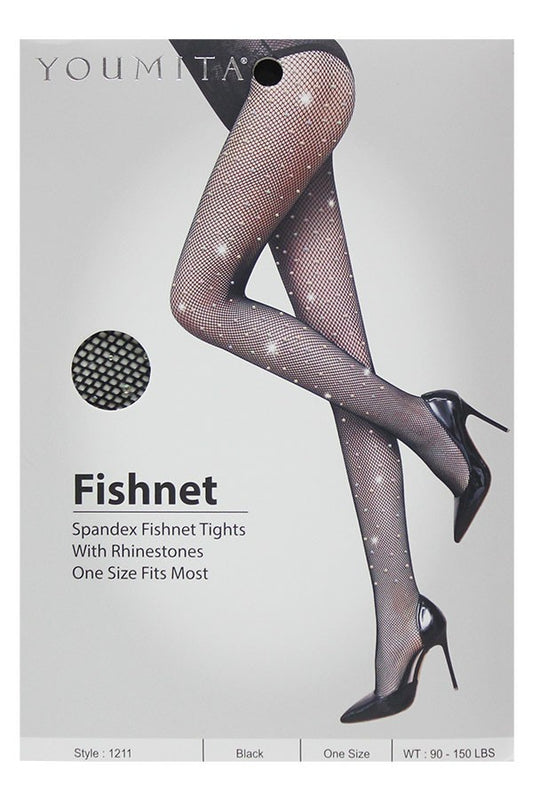 Youmita Spandex Rhinestones Fishnet Tights 1211