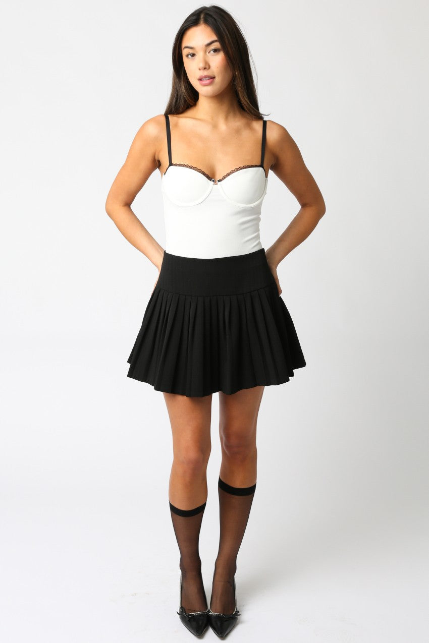 lace trim underwire cami bodysuit