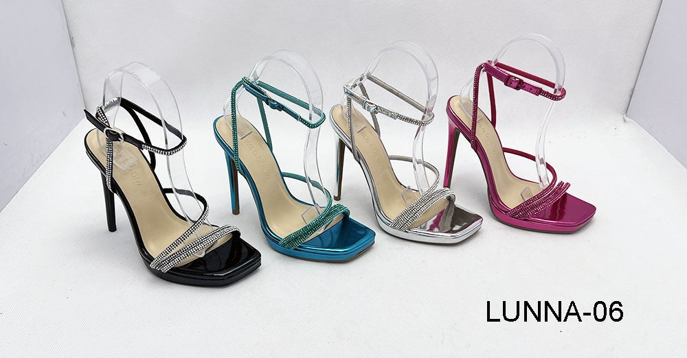 Rhinestone Straps Platform Stiletto Heels