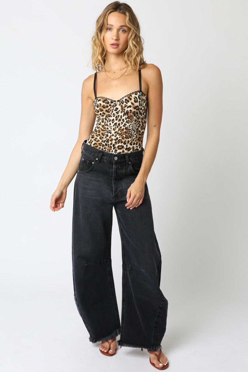 leopard underwire cami bodysuit