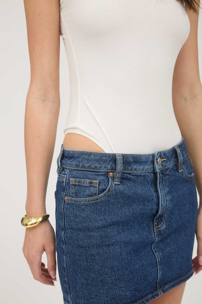 Round Neck Short Sleeve Knit Bodysuit