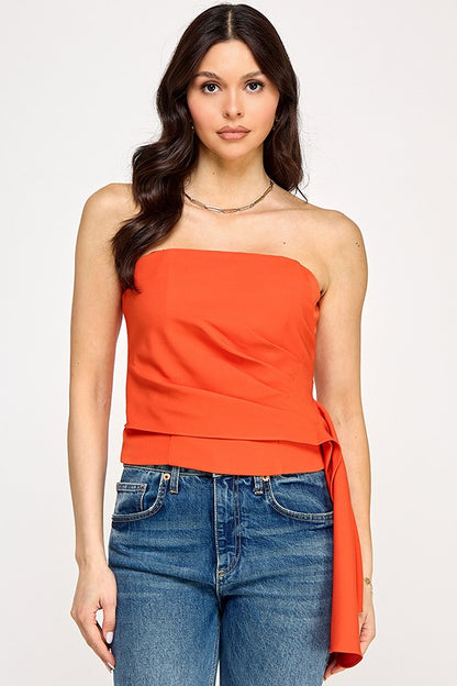 Draped Strapless Top