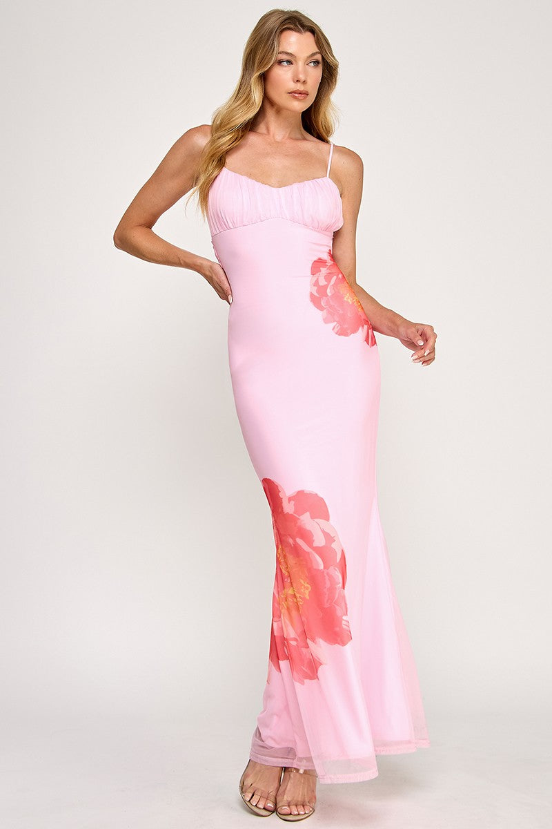 Floral Backless Maxi Dress