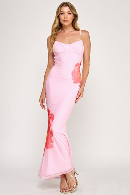 Floral Backless Maxi Dress