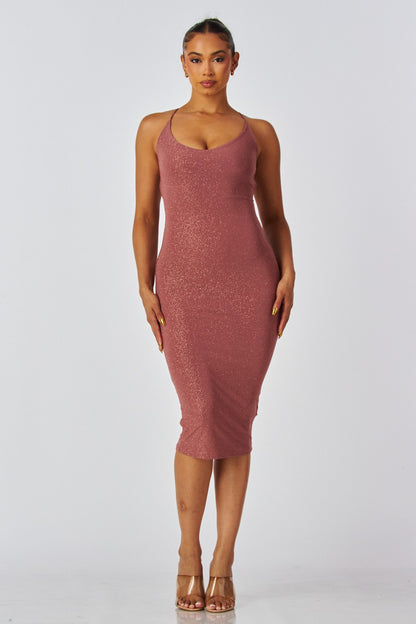 Starla Glitter Cross Back Midi Dress