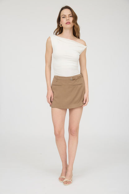 asymmetrical one shoulder twist top