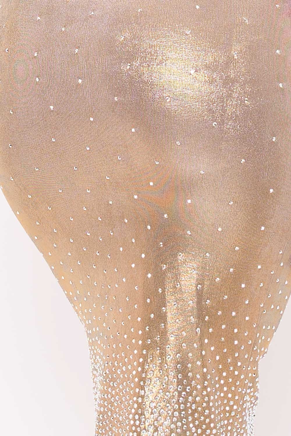 Gradient Rhinestone Sleeveless Midi Dress