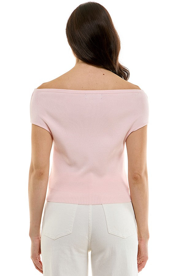 off the shoulder knit top