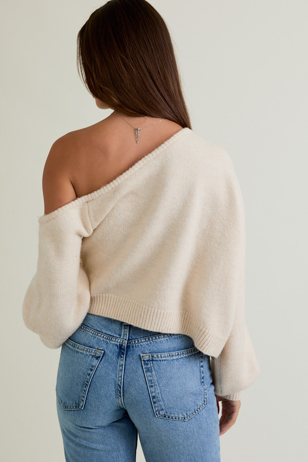 Asymmetrical Shoulder Sweater Top