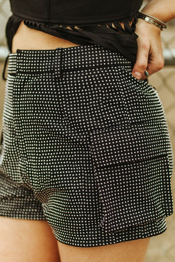 rhinestone cargo shorts