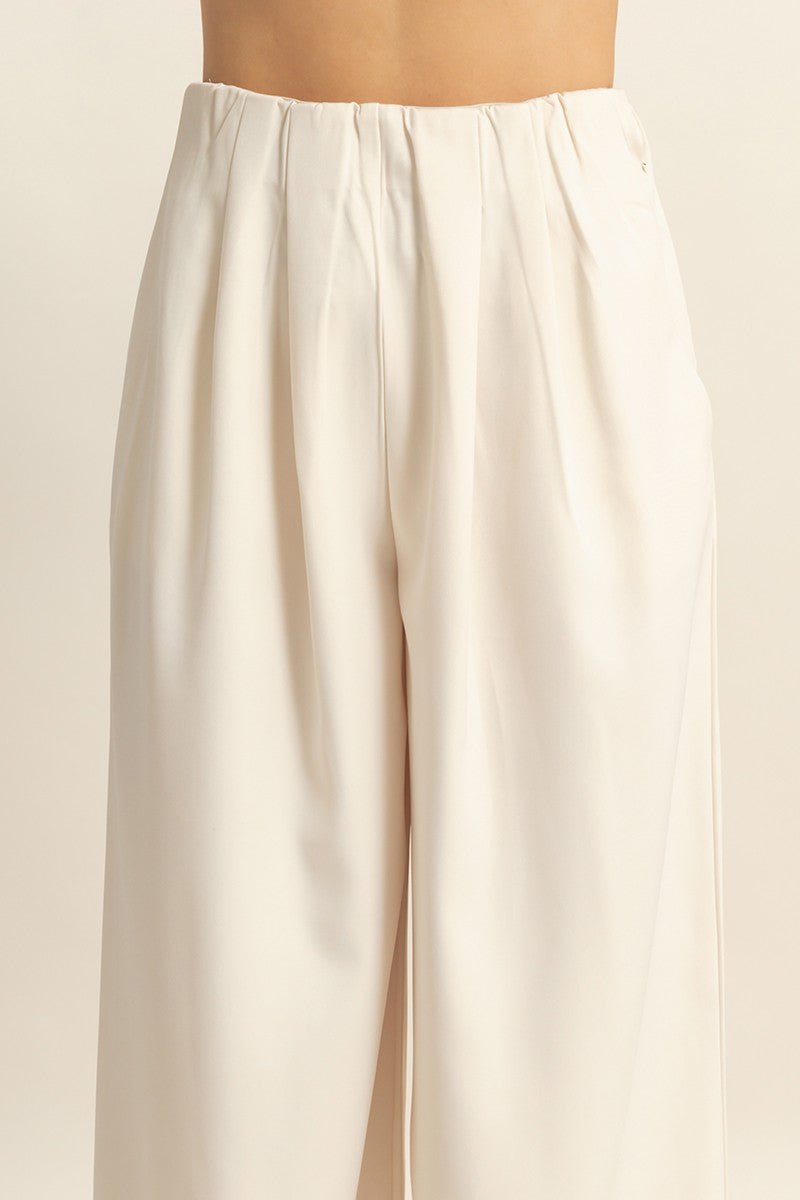 Pleated Wide-leg Tailored Trousers