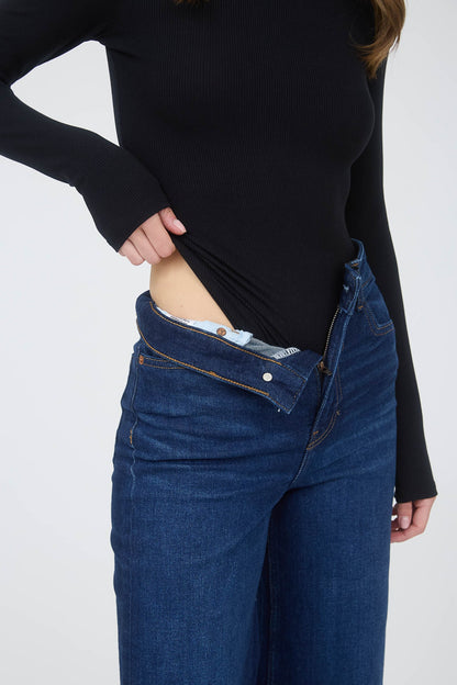 Round Neck Long Sleeve Sweater Knit Bodysuit