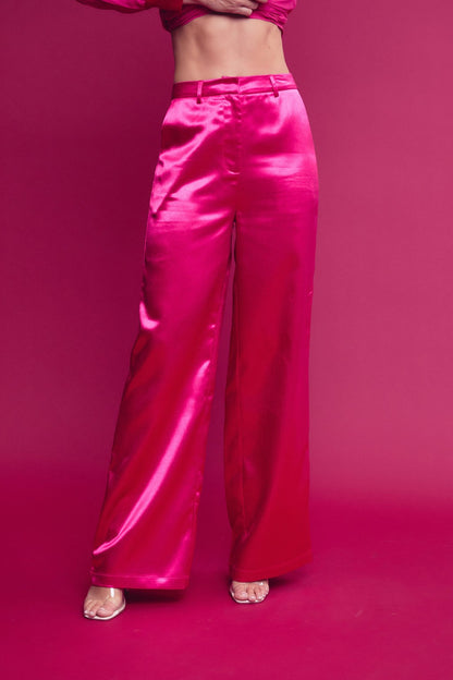 2pc- contrast trim sheer top & pants set