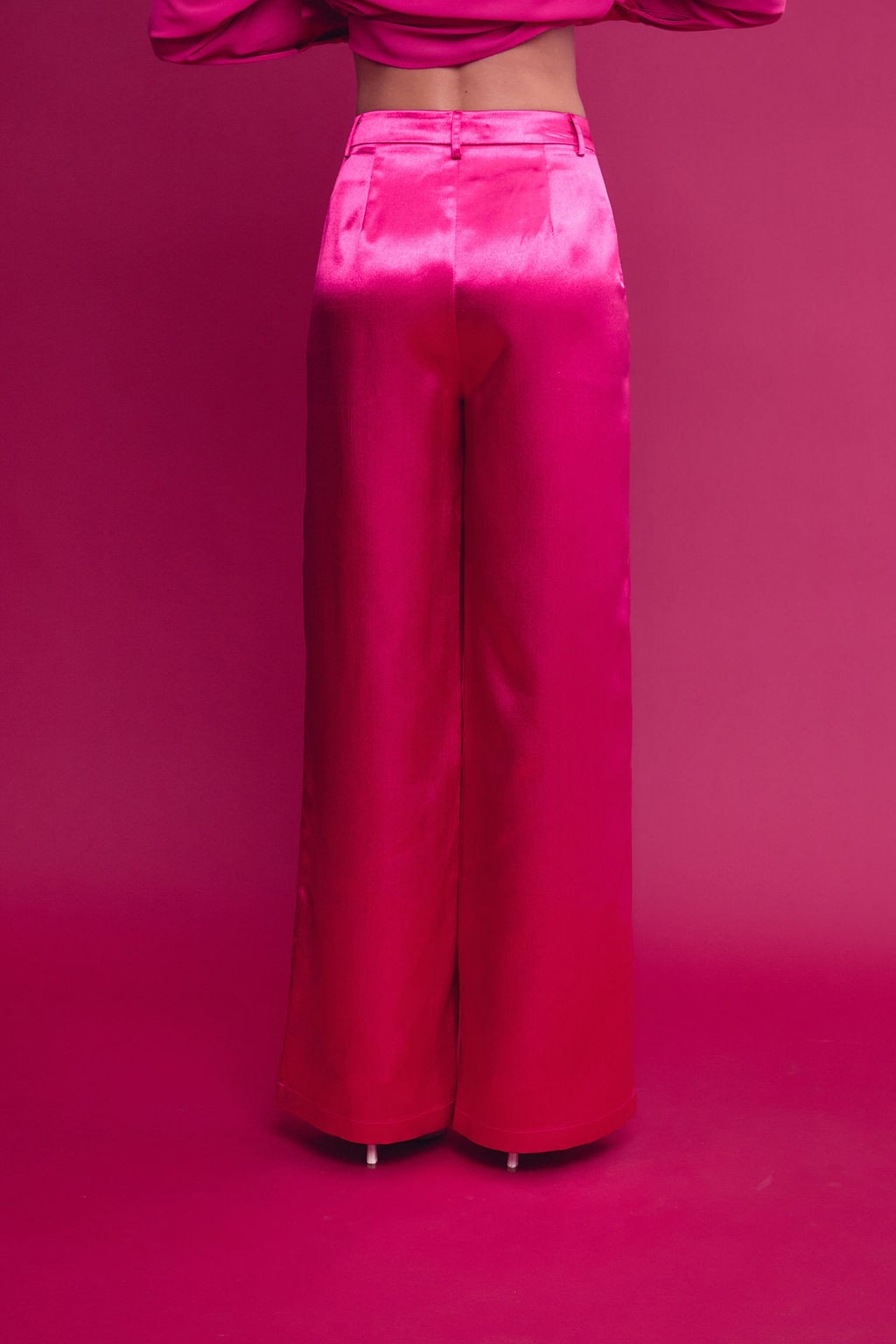 2pc- contrast trim sheer top & pants set