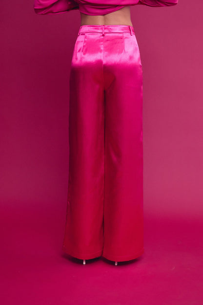 2pc- contrast trim sheer top & pants set