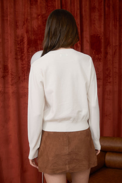 Crew Neck Long Sleeve Solid Pullover Knit Sweater