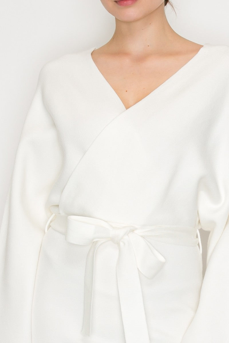 Belted Dolman Sweater Dress