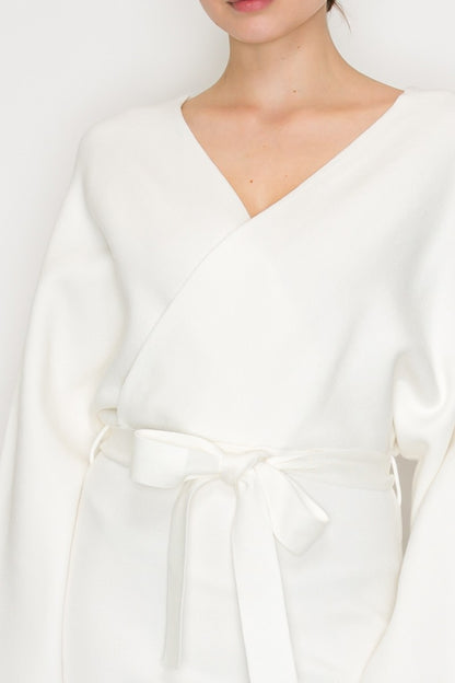 Belted Dolman Sweater Dress