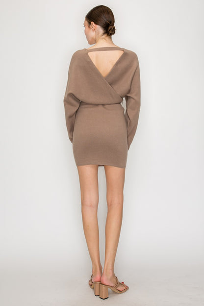 Belted Dolman Sweater Dress