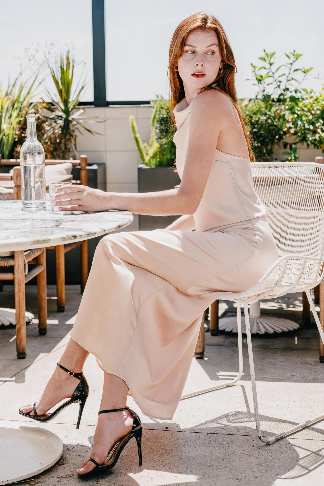 Simply Satin Cowl Halter Top