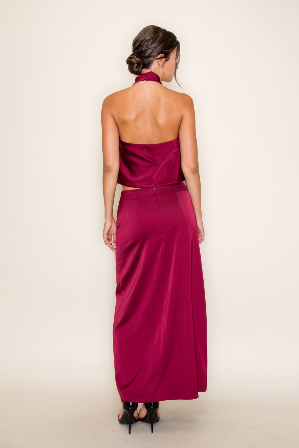 Simply Satin Cowl Halter Top