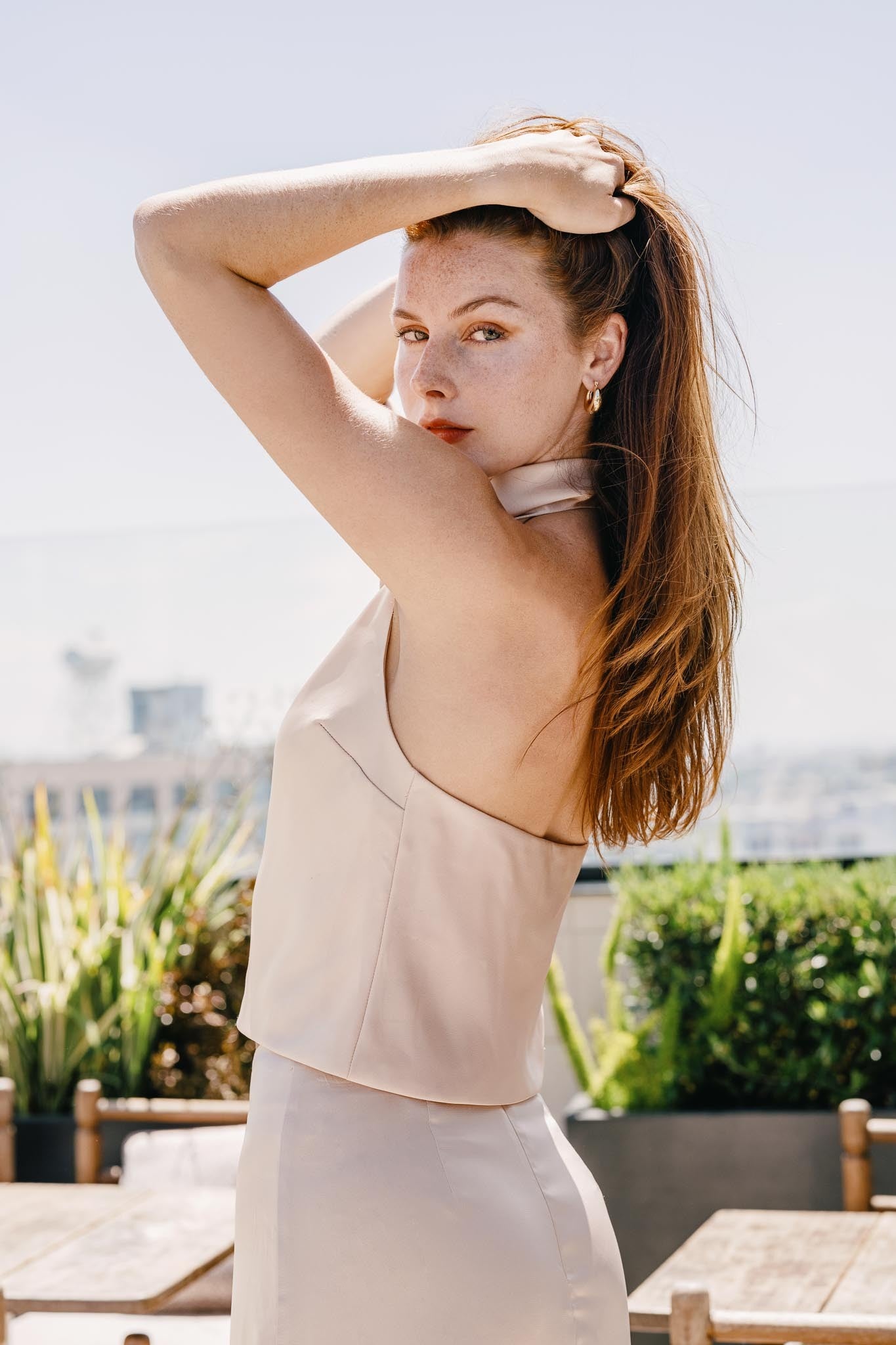 Simply Satin Cowl Halter Top