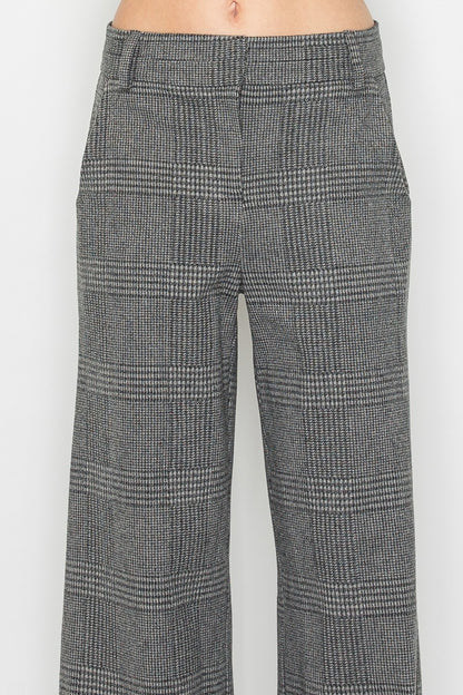 Wide-leg Houndstooth Pants