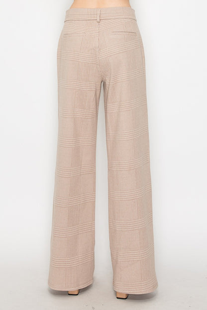 Wide-leg Houndstooth Pants