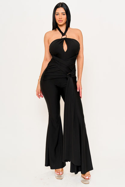 Halter Top Wrap Jumpsuits
