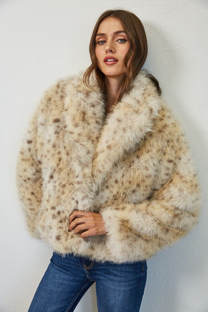 leopard faux fur coat